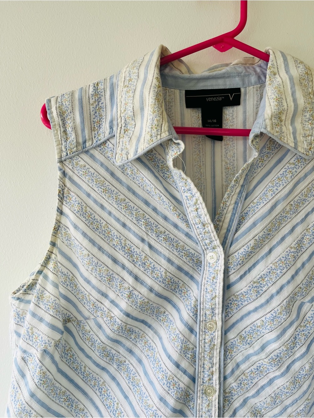 90’s sleeveless button up shirt